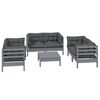 vidaXL 7 Piece Garden Lounge Set with Cushions Solid Pinewood