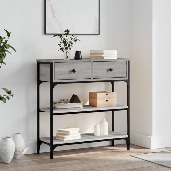 vidaXL Console Table Grey Sonoma 72.5x25x75 cm Engineered Wood