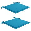 vidaXL Garden Chairs with Blue Cushions 2 pcs Solid Teak Wood