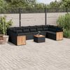 vidaXL 11 Piece Garden Sofa Set with Cushions Black Poly Rattan