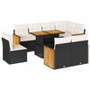vidaXL 9 Piece Garden Sofa Set with Cushions Black Poly Rattan Acacia