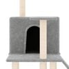 vidaXL Cat Tree with Sisal Scratching Posts Light Grey 109 cm