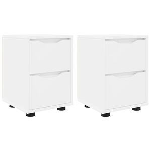 vidaXL Bedside Tables 2 pcs White 30.5 x 30 x 43 cm Engineered Wood