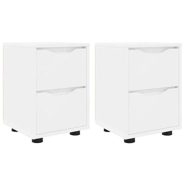 vidaXL Bedside Tables 2 pcs White 30.5 x 30 x 43 cm Engineered Wood