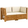 vidaXL Outdoor Sofa Set with Cushion 2 Piece Brown Solid Acacia Wood
