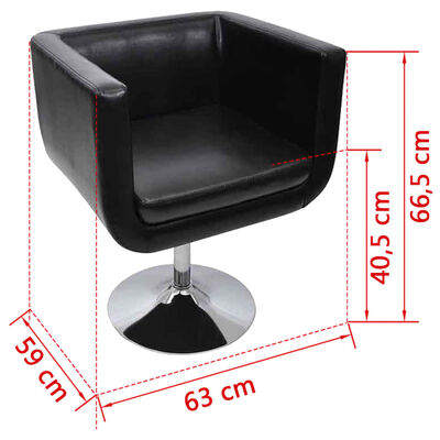 vidaXL Bar Chairs 2 pcs Artificial Leather Black