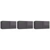 vidaXL Hanging TV Cabinets 3 pcs High Gloss Grey 60x30x30 cm