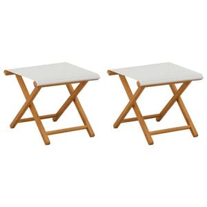 vidaXL Deck Chair 2 pcs Solid Eucalyptus Wood Cream