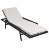 vidaXL Sun Lounger with Cushion Poly Rattan Black