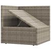 vidaXL Garden Corner Sofa with Cushions Grey Poly Rattan