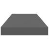 vidaXL Floating Wall Shelf High Gloss Grey 60x23.5x3.8 cm MDF