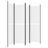 vidaXL 4-Panel Room Divider White 200x180 cm Fabric