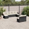 vidaXL 9 Piece Garden Sofa Set with Cushions Black Poly Rattan