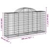 vidaXL Arched Gabion Baskets 6 pcs 200x50x100/120 cm Galvanised Iron