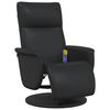 vidaXL Massage Recliner Chair with Footrest Black Faux Leather