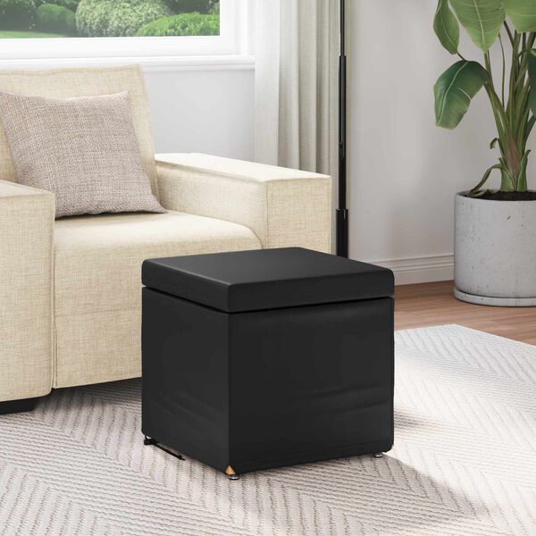 vidaXL Stool Black 41 x 41 x 40 cm Faux Leather and Engineered Wood