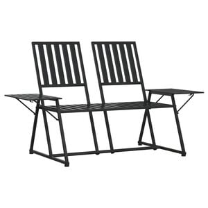 vidaXL Garden Bench | Black | Steel | Standard | Durable | Garden Bench