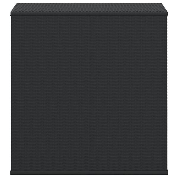 vidaXL Garden Cushion Box PE Rattan 100x49x103.5 cm Black