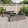 vidaXL Garden Sofa Set with Storage 9 pcs Grey Poly rattan