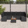 vidaXL Garden Sofa Set with Storage 8 pcs Black Poly Rattan