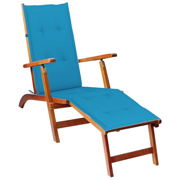 vidaXL Deck Chair Cushion Blue (75+105)x50x4 cm