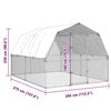 vidaXL Chicken Cage with Roof and Door Silver Galvanised Steel