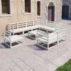 vidaXL 10 Piece Garden Lounge Set White Solid Pinewood