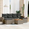 vidaXL 7 Piece Garden Sofa Set with Cushions Grey Poly Rattan