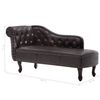vidaXL Chaise Longue Dark Brown Faux Leather
