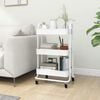 vidaXL 3-Tier Trolley White 43x34x79 cm Steel