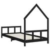 vidaXL Kids Bed Frame Black 90x190 cm Solid Wood Pine