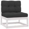 vidaXL 8 Piece Garden Lounge Set with Cushions White Solid Pinewood