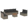vidaXL 9 Piece Garden Sofa Set with Cushions Grey Poly Rattan