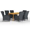vidaXL 7 Piece Garden Dining Set Dark Grey