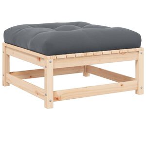 vidaXL Garden Footstool with Cushion Solid Pinewood