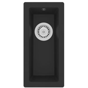 vidaXL Kitchen Sink with Overflow Hole Black Granite