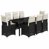 vidaXL 9 Piece Garden Bistro Set with Cushions Black Poly Rattan