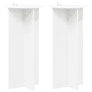 vidaXL Plant Stand 2 pcs White &Oslash;40 x 80 cm Engineered Wood