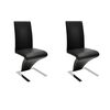 vidaXL Dining Chairs 2 pcs Black Faux Leather