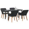 vidaXL Garden Dining Set with Cushion 5 pcs Black Poly Rattan
