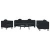 vidaXL 3 Piece Sofa Set with Pillows Black Velvet