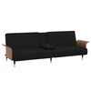 vidaXL Sofa Bed with Cup Holders Black Velvet