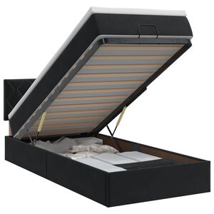 vidaXL Ottoman Bed with Mattress Black 100 x 200 cm Velvet