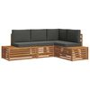 vidaXL Outdoor Sofa Set with Cushion 4 Piece Natural and Anthracite