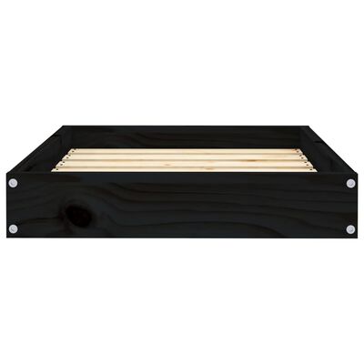 vidaXL Dog Bed Black 61.5x49x9 cm Solid Wood Pine
