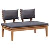 vidaXL Garden Bench Set with Cushion with Storage 4 pcs Brown and Grey