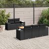 vidaXL 6 Piece Garden Sofa Set with Cushions Black Poly Rattan