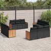 vidaXL 12 Piece Garden Sofa Set with Cushions Black Poly Rattan