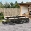 vidaXL 15 Piece Garden Dining Set with Cushions Black Poly Rattan