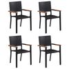 vidaXL 5 Piece Garden Dining Set Poly Rattan Black